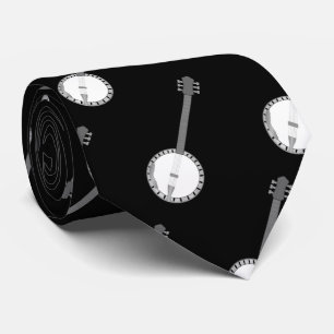 Banjo Design Black Stropdas