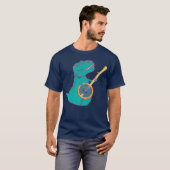 Banjo Dinosaur Bluegrass Music Dino Musician T-shirt (Voorkant volledig)