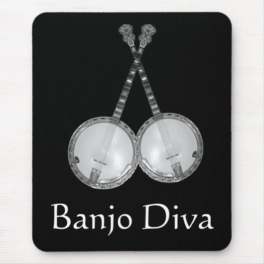 Banjo Diva Mousepad Muismat (Voorkant)