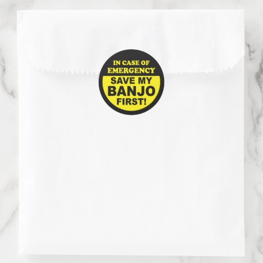 Banjo Emergency Ronde Sticker (Tas)