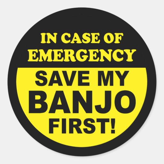 Banjo Emergency Ronde Sticker (Voorkant)