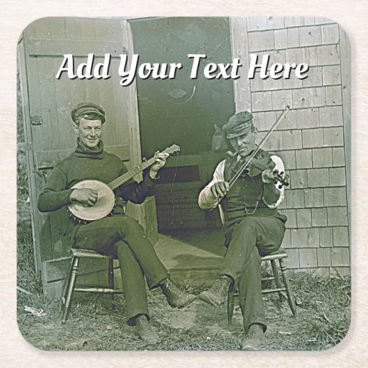 banjo- en vioolspelers in Nantucket Kartonnen Onderzetters (Voorkant)