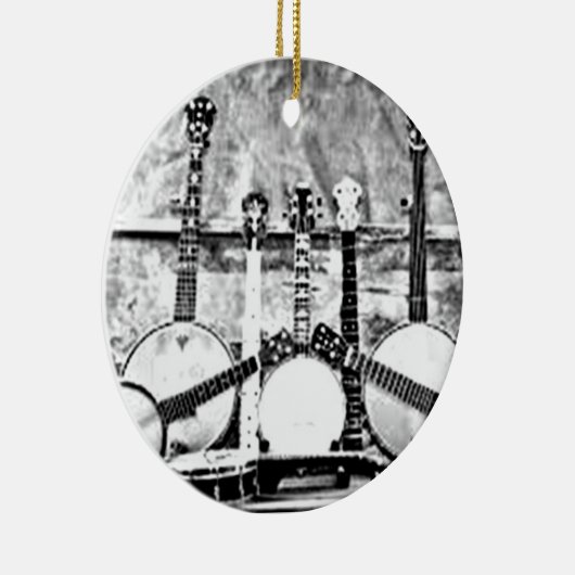 BANJO ENTHUISIAST'S CHRISTMAS ORNAMENT B/W FOTO (Rechts)