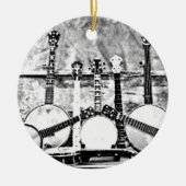 BANJO ENTHUISIAST'S CHRISTMAS ORNAMENT B/W FOTO (Voorkant)