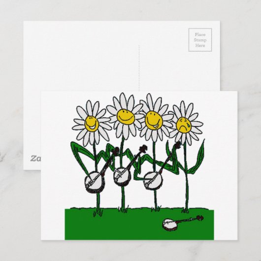 Banjo Flowers Briefkaart (Voorkant / Achterkant)