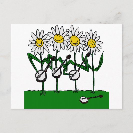 Banjo Flowers Briefkaart (Voorkant)