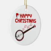 Banjo Folk Muzikant Kerstversiering Keramisch Ornament (Rechts)