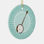 Banjo Fun Turquoise Swirl Music Keramisch Ornament (Rechts)
