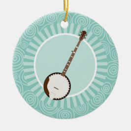 Banjo Fun Turquoise Swirl Music Keramisch Ornament