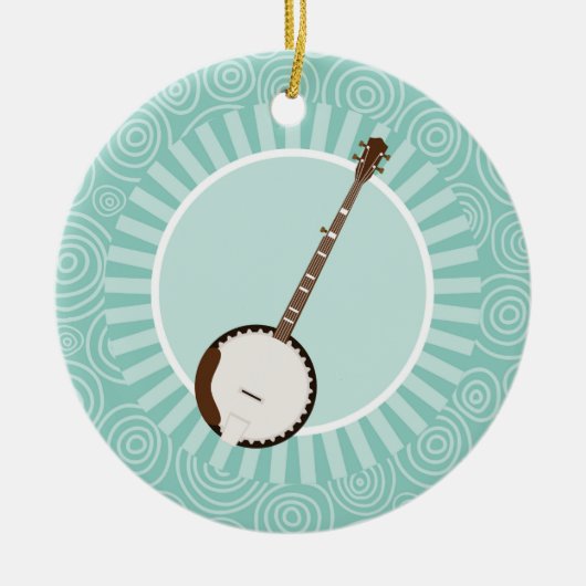 Banjo Fun Turquoise Swirl Music Keramisch Ornament (Voorkant)