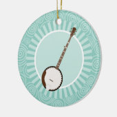 Banjo Fun Turquoise Swirl Music Keramisch Ornament (Links)