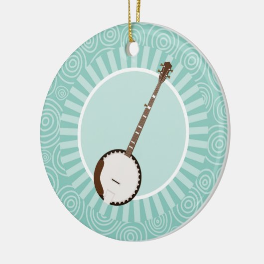 Banjo Fun Turquoise Swirl Music Keramisch Ornament (Links)