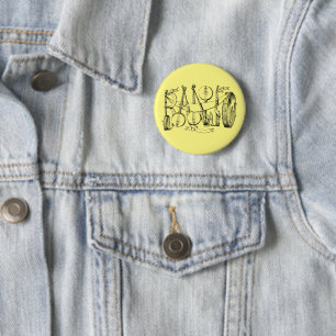 banjo gespeld met banjos illustratie kunst ronde button 5,7 cm