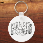 banjo gespeld met banjos illustratie kunst sleutelhanger (Voorkant)