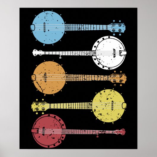  Banjo Gift Country Music Bluegrass Banjo Poster (Voorkant)
