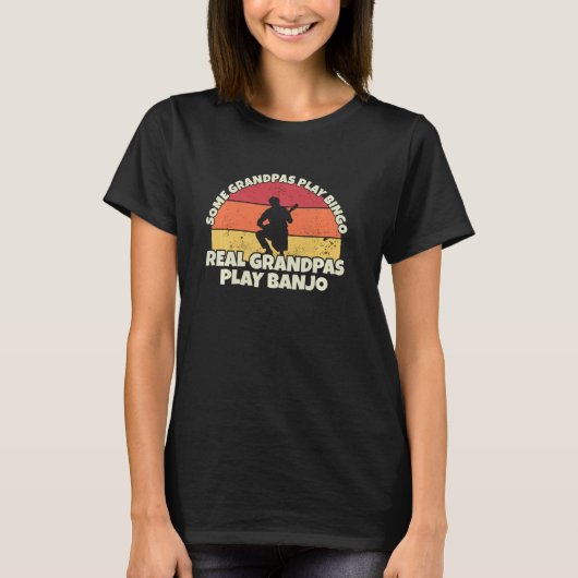 Banjo Grandfather Real Grandpas Play Banjo T-shirt (Voorkant)
