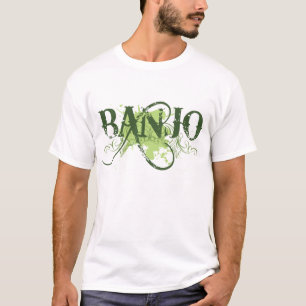 Banjo Green Grunge Music Logo Gift T-shirt