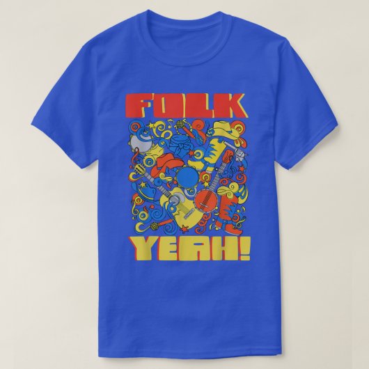 Banjo Guitar Player Folk Yeah T-shirt (Design voorkant)
