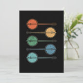 Banjo Instrument Country Music Aoustic Blue Gift Kaart (Staand voorkant)