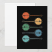 Banjo Instrument Country Music Aoustic Blue Gift Kaart (Voorkant / Achterkant)