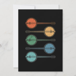 Banjo Instrument Country Music Aoustic Blue Gift Kaart