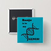 Banjo is in mijn genen vierkante button 5,1 cm (Voorkant /achterkant)