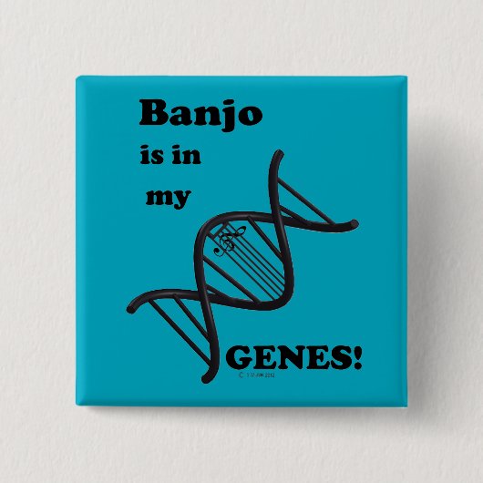 Banjo is in mijn genen vierkante button 5,1 cm (Voorkant)