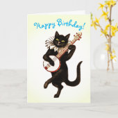 BANJO KAT VERJAARDAG KAART (Gele Bloem)