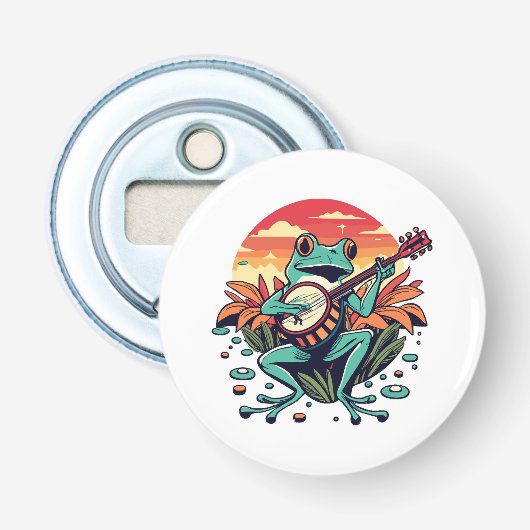 Banjo Kikker Button Flesopener (Voorkant)