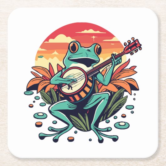 Banjo Kikker Kartonnen Onderzetters (Voorkant)