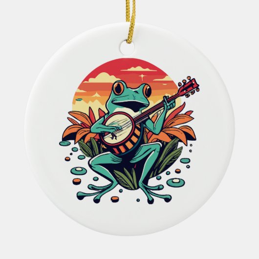 Banjo Kikker Keramisch Ornament (Voorkant)