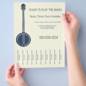 Banjo Lessen Muziekleraar Afscheur strookjes Flyer (Hand)