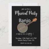 Banjo maakt me blij muzikaal feest kaart (Voorkant)