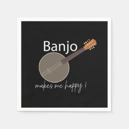 Banjo maakt me blij muzikaal feest servet