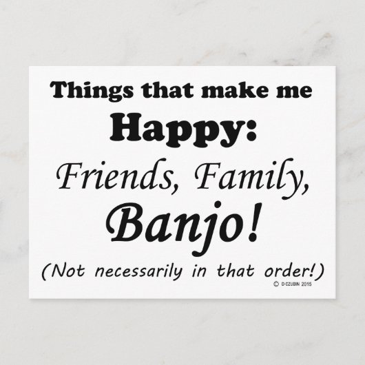 Banjo maakt me gelukkig briefkaart (Voorkant)