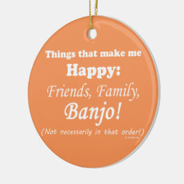 Banjo maakt me gelukkig keramisch ornament