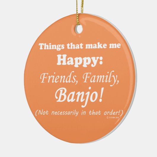 Banjo maakt me gelukkig keramisch ornament (Links)