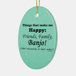 Banjo maakt me gelukkig keramisch ornament