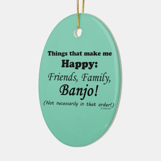 Banjo maakt me gelukkig keramisch ornament (Links)