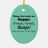 Banjo maakt me gelukkig keramisch ornament (Voorkant)