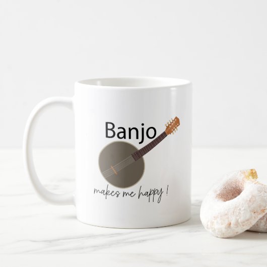 Banjo maakt me gelukkig koffiemok (Met donut)