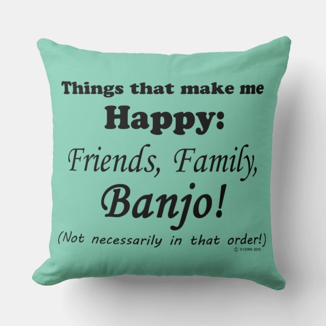 Banjo maakt me gelukkig kussen (Voorkant)