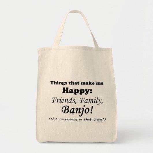Banjo maakt me gelukkig tote bag (Voorkant)