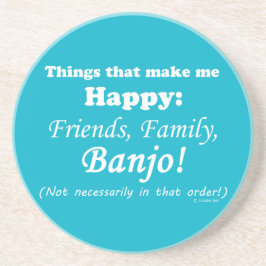 Banjo maakt me gelukkig zandsteen onderzetter