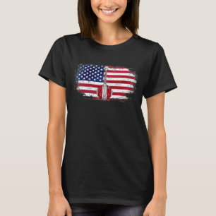  banjo met American Flag Music Orchestra T-shirt