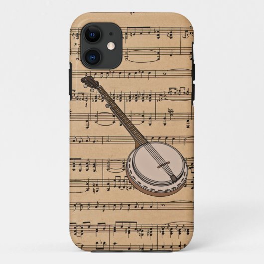 Banjo met muziekachtergrond voor vel Case-Mate iPhone case (Achterkant)
