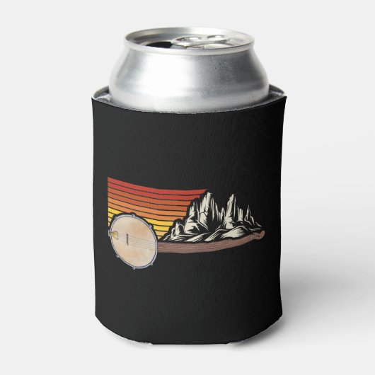 Banjo Mountains Bluegrass Folk Music Banjo Blikjeskoeler (Blikje Voorkant)