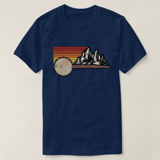 Banjo Mountains Bluegrass Folk Music Banjo T-shirt (Design voorkant)