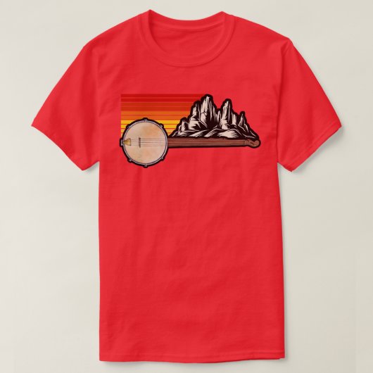 Banjo  Mountains Bluegrass Folk Music Banjo T-shirt (Design voorkant)