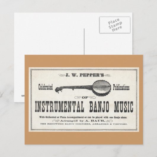 Banjo Music Briefkaart (Voorkant / Achterkant)